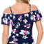 Swim Solutions Status Printed Off-the-shoulder Tankini Top Status Floral Navy