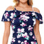 Swim Solutions Status Printed Off-the-shoulder Tankini Top Status Floral Navy
