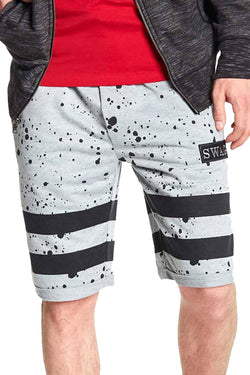 Tailored Recreation Premium Grey Splatter Striped Short thumbnail 1