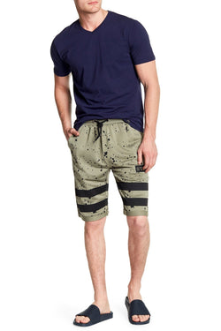 Tailored Recreation Premium Olive Splatter Striped Short thumbnail 4