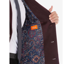 Tallia Overcoat With Removable Sherpa Collar Wine thumbnail 4