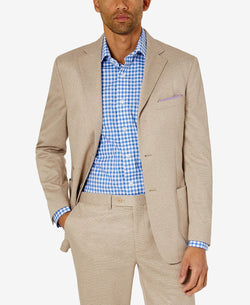 Tallia Slim-fit Knit Suit Jacket Cream thumbnail 1