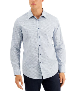 Tasso Elba Rho Medallion Shirt Blue Combo thumbnail 1