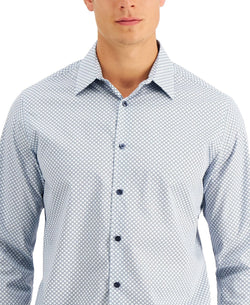 Tasso Elba Rho Medallion Shirt Blue Combo thumbnail 3