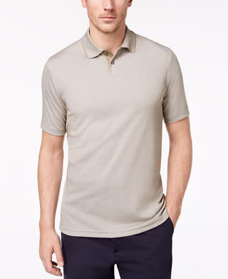 Tasso Elba Supimablend Cotton Polo Taupe