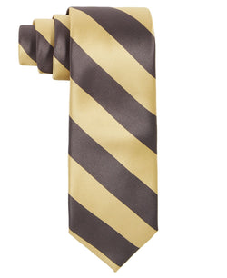 Tayion Collection Brown Gold Stripe Tie thumbnail 1