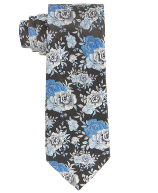 Tayion Collection Regular Fit Tie Necktie Black Phi Beta Sigma Floral