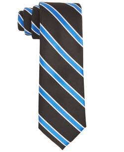 Tayion Collection Royal Blue & White Stripe Tie thumbnail 1