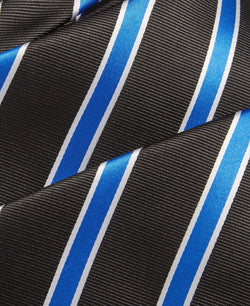 Tayion Collection Royal Blue & White Stripe Tie thumbnail 2