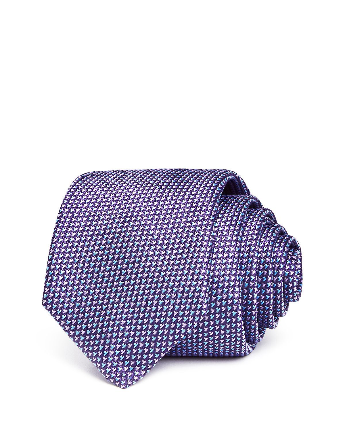 Ted Baker Micro Tick Silk Skinny Tie Purple