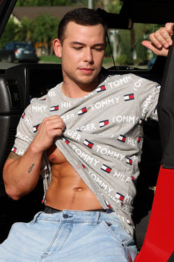 Th Modern Essentials Tommy Hilfiger Modern Essentials Logo-print Sleep Shirt Grayheather thumbnail 3