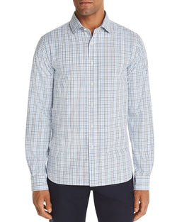 The Men's Store Bi-color Plaid Classic Fit Shirt Slate Blue thumbnail 1