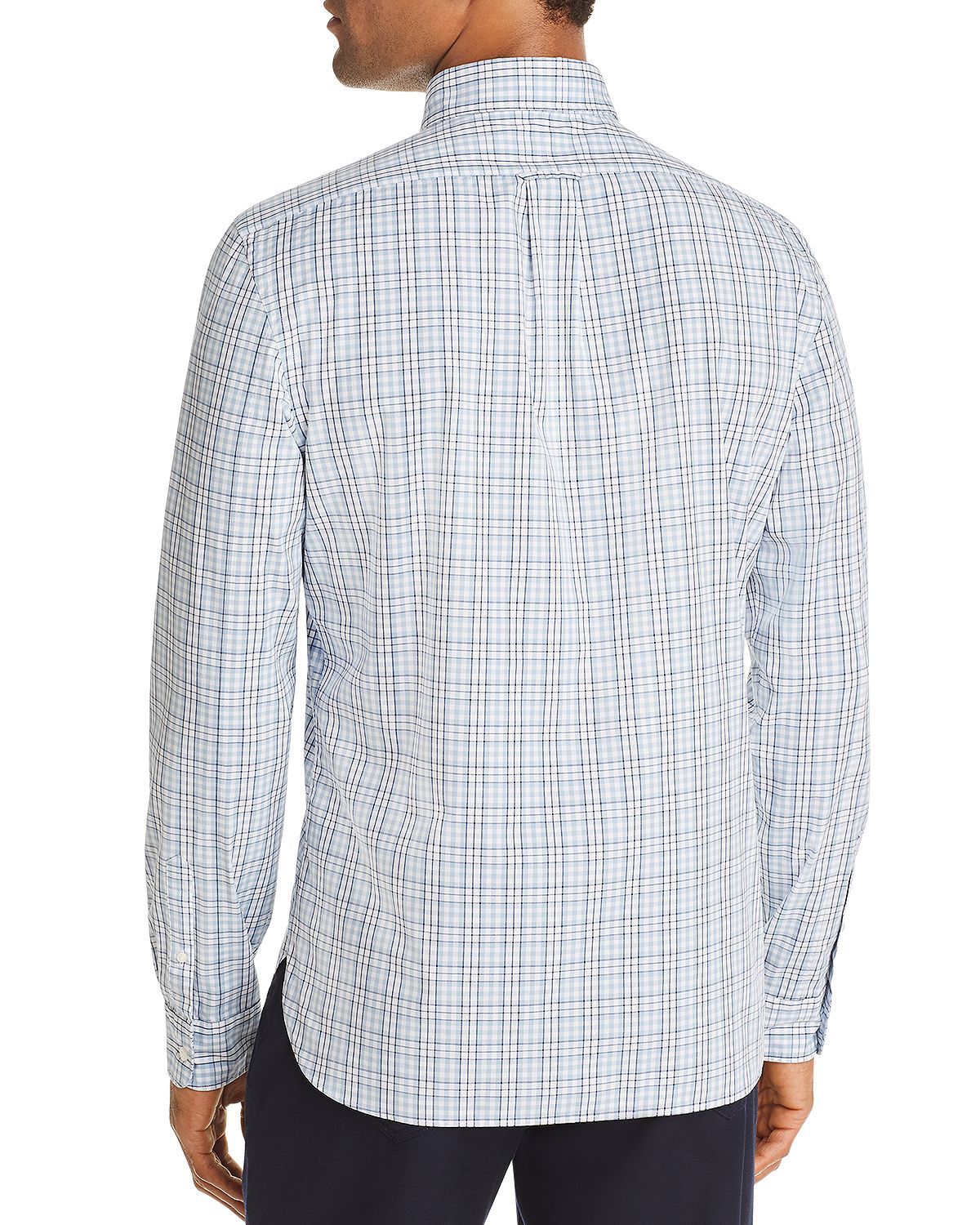 The Men's Store Bi-color Plaid Classic Fit Shirt Slate Blue