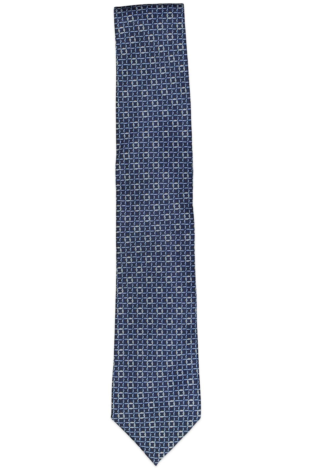 The Men's Store Chain Link Silk Classic Tie Navy/Blue