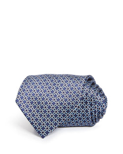 The Men's Store Chainlink Silk Classic Tie Navy thumbnail 1