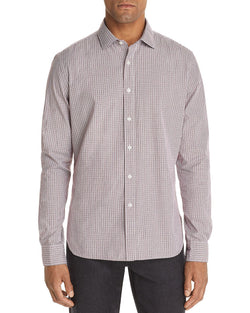 The Men's Store Check-print Classic Fit Shirt Burgundy thumbnail 1