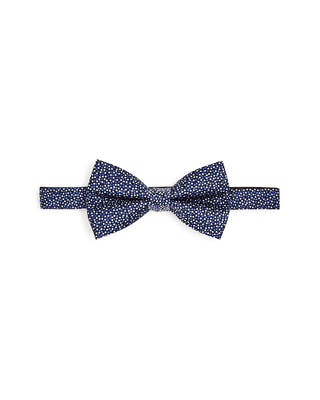 The Men's Store Dotted Silk Pre-tied Bowtie Navy