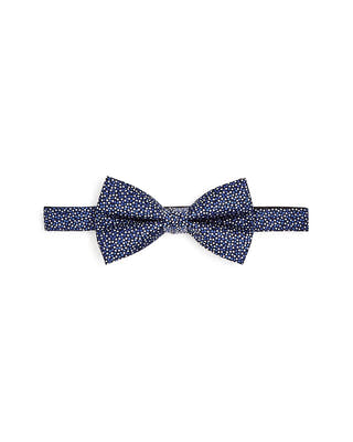 The Men's Store Dotted Silk Pre-tied Bowtie Navy