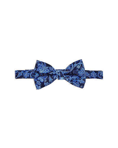 The Men's Store Floral Paisley Silk Pre-tied Bowtie Navy