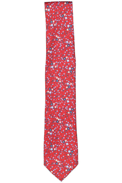 The Men's Store Floral Silk Classic Tie Red