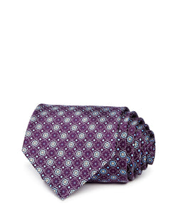 The Men's Store Florette Silk Classic Tie Purple thumbnail 1