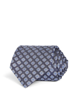 The Men's Store Florette Woven Silk Classic Tie Navy thumbnail 1