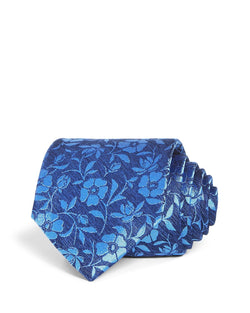 The Men's Store Flower Stem Silk Classic Tie Blue thumbnail 1