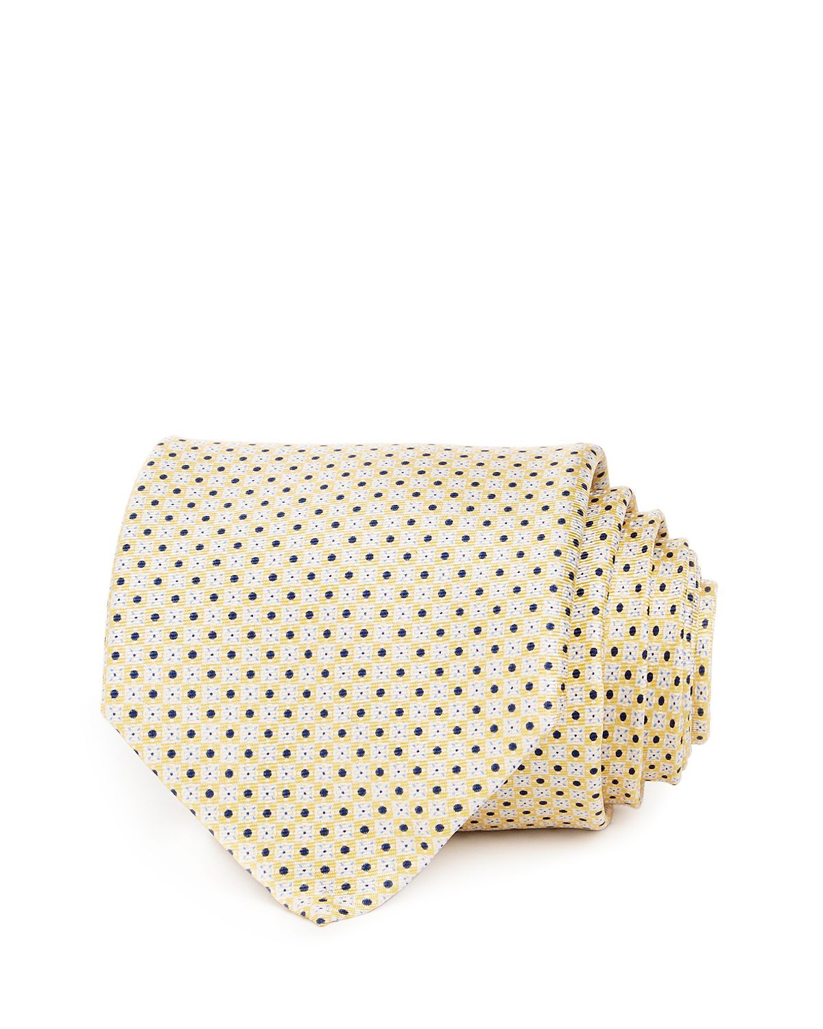 The Men's Store Geometric Florette Silk Classic Tie Yellow