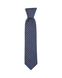 The Men's Store Herringbone Dot Silk Classic Tie Navy thumbnail 2