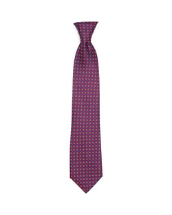 The Men's Store Neat Repeating Square Woven Silk Classic Tie Red thumbnail 2