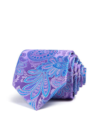 The Men's Store Paisley Classic Tie Purple/Blue