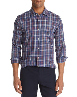 The Men's Store Plaid Classic Fit Shirt Navy Plaid thumbnail 3