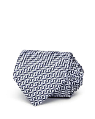 The Men's Store Seasonal Square Neat Silk Classic Tie Navy