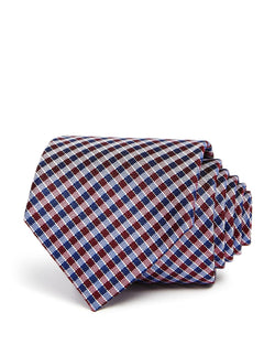 The Men's Store Summer Check Classic Tie Red thumbnail 1