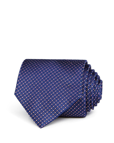 The Men's Store Textured Neat Silk Classic Tie Navy