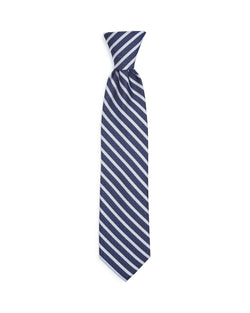 The Men's Store Textured Stripe Silk Classic Tie Navy thumbnail 2