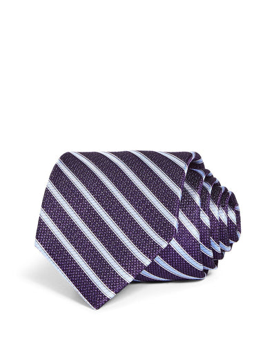 The Men's Store Textured Stripe Silk Classic Tie Purple