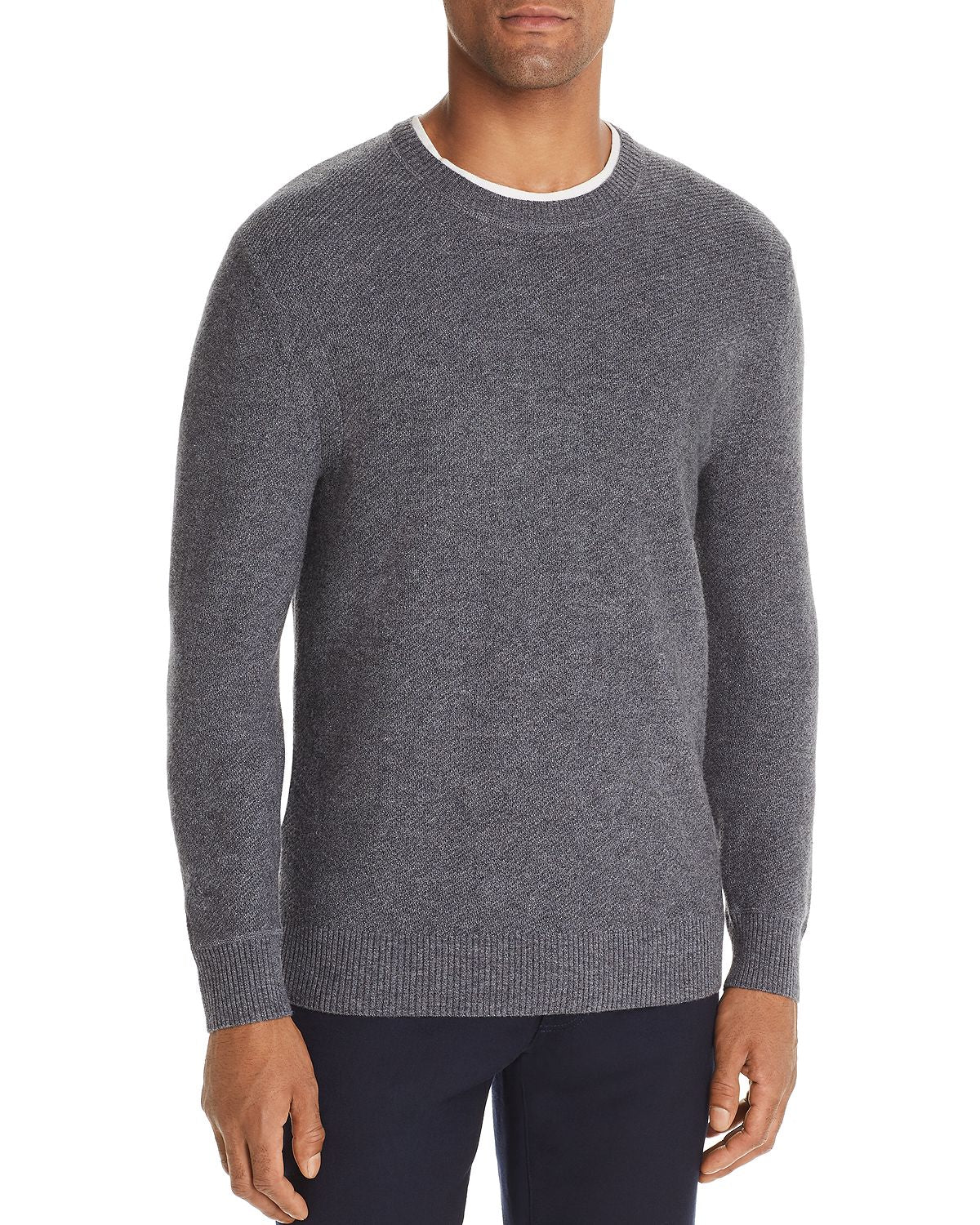 The Men's Store Textured Sweater Gray Navy Twist