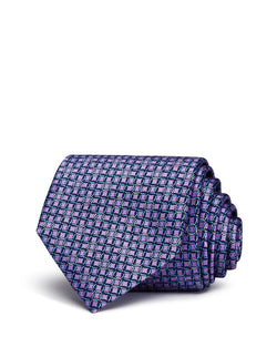 The Men's Store The Store Linked Ring Print Classic Tie Lilac thumbnail 1