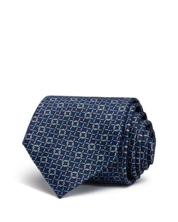 The Men's Store The Store Linked Ring Print Classic Tie Navy/blue thumbnail 1