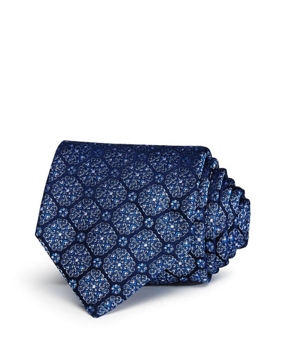 The Men's Store The Store Medallion Woven Classic Necktie Navy/blue