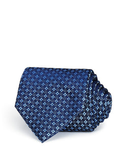 The Men's Store The Store Mini Flower Dot Classic Necktie Navy/Blue thumbnail 1