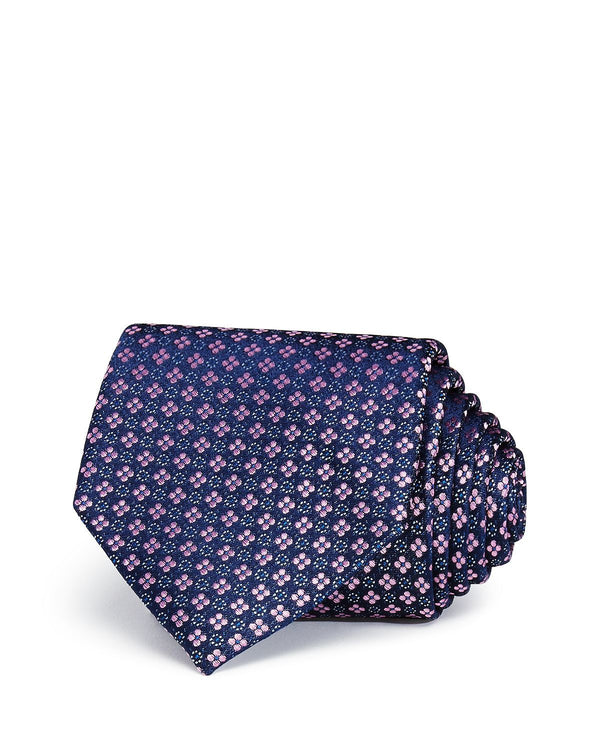 The Men's Store The Store Mini Flower Dot Classic Necktie Navy/Pink