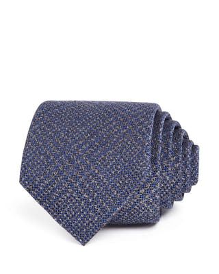 The Men's Store Tonal & Textured Plaid Silk Classic Tie100% Exclusive Wine