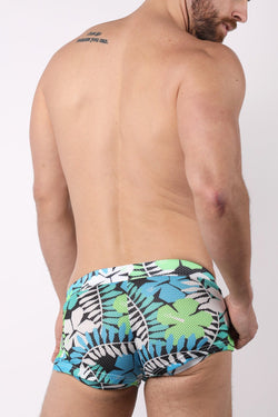 Timoteo Black Pool Party Printed Mesh Swim Short w/ Jockstrap thumbnail 2