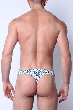 Timoteo Blue Leopard Capri Swim Thong thumbnail 3
