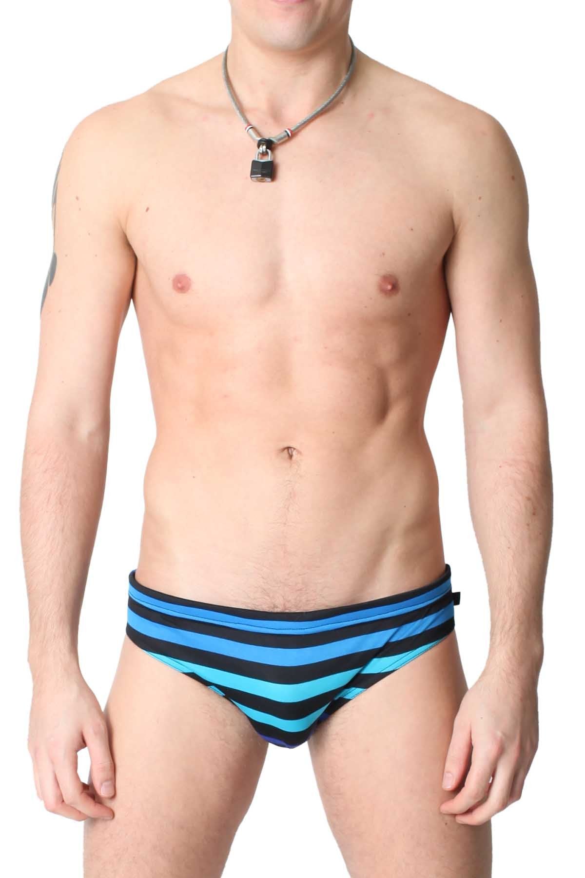 Timoteo Blue Stripe Marina Swim Brief