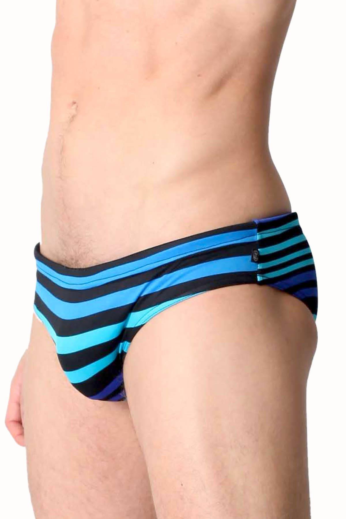 Timoteo Blue Stripe Marina Swim Brief