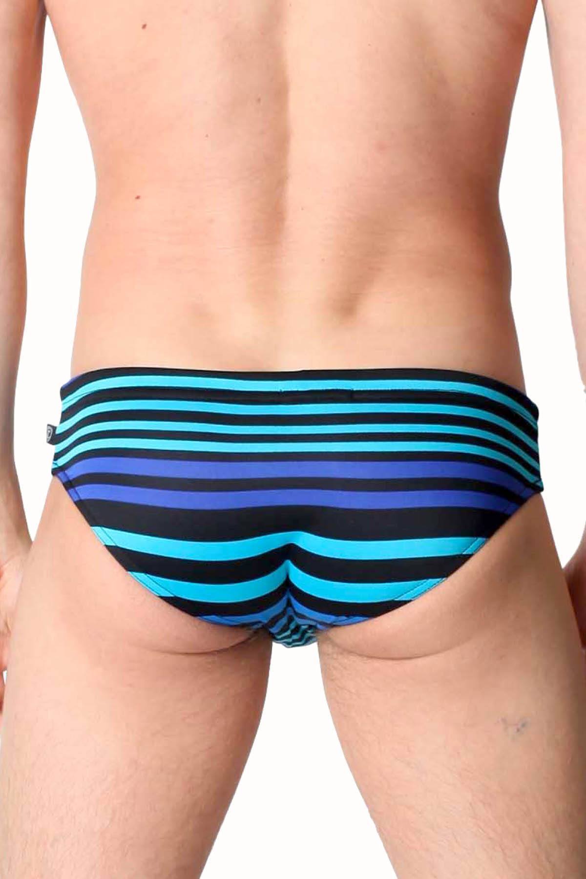 Timoteo Blue Stripe Marina Swim Brief