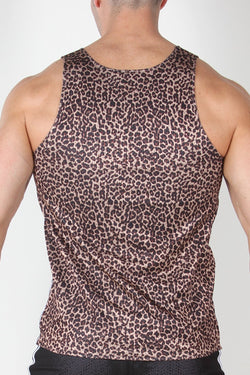 Timoteo Brown Leopard Reversible Mesh Tank thumbnail 3